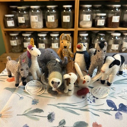 Mayan Hands, Felted Wool Animals