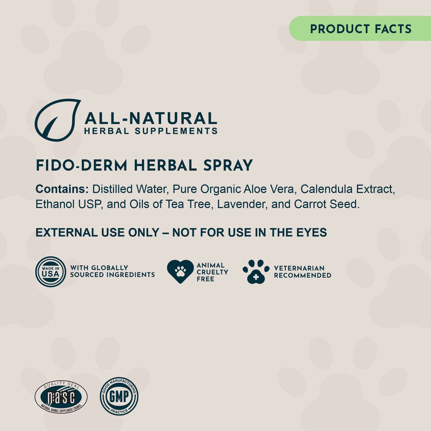 Animal's Essentials, Fido Derm Herbal Spray