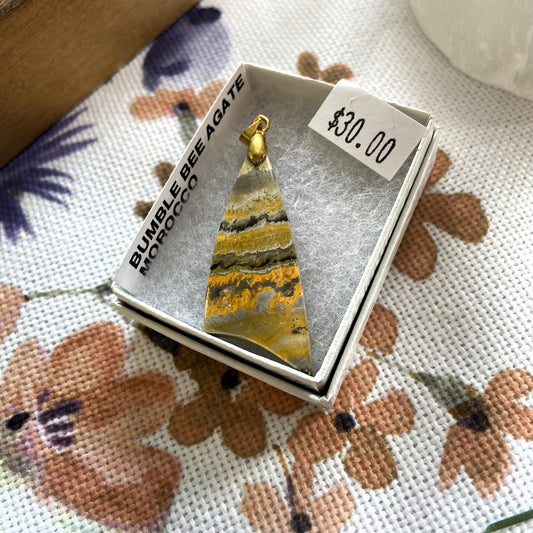 Bumblebee Agate Pendant – Bold, Natural Beauty from Morocco