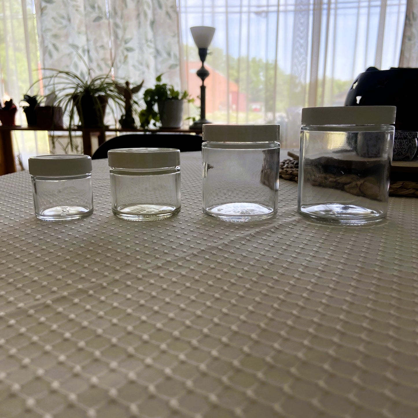 Clear Glass Cream Jars